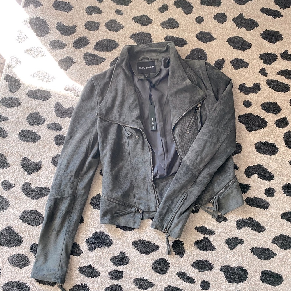 NWT Sole Mio Suede Moto Jacket